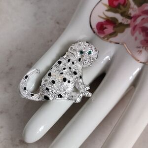 Vintage Dalmatian Puppy Brooch Signed Roman
